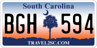 SC license plate BGH594