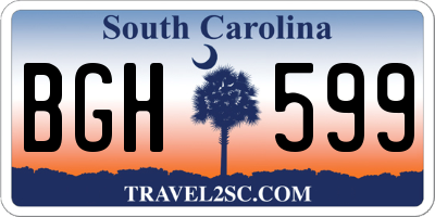 SC license plate BGH599