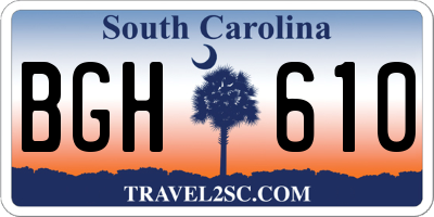 SC license plate BGH610