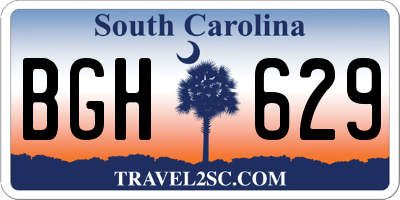 SC license plate BGH629