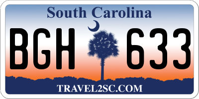 SC license plate BGH633