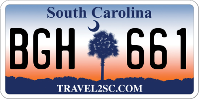 SC license plate BGH661