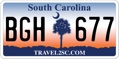 SC license plate BGH677