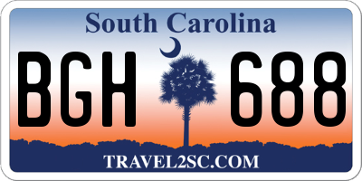 SC license plate BGH688