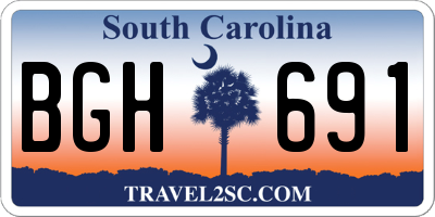 SC license plate BGH691