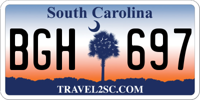 SC license plate BGH697