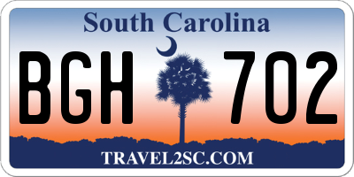 SC license plate BGH702