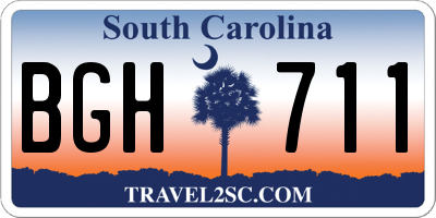 SC license plate BGH711