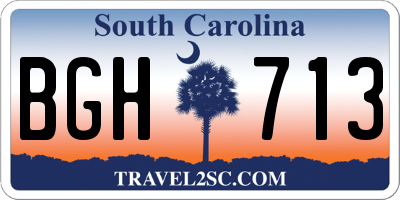 SC license plate BGH713