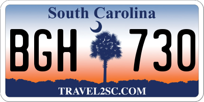 SC license plate BGH730