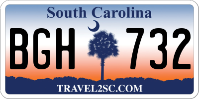 SC license plate BGH732