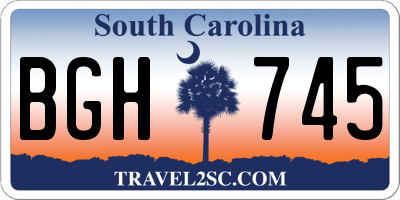 SC license plate BGH745