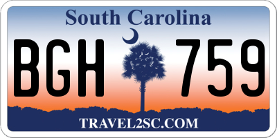 SC license plate BGH759