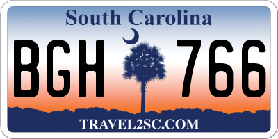 SC license plate BGH766
