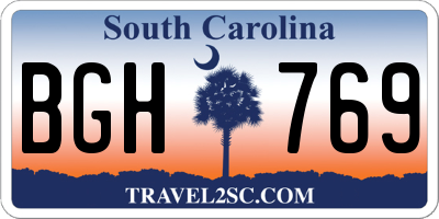 SC license plate BGH769