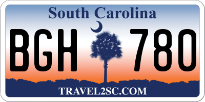 SC license plate BGH780
