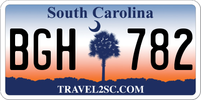 SC license plate BGH782
