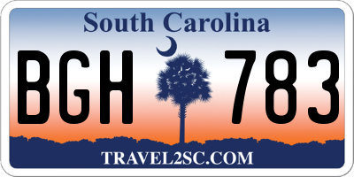 SC license plate BGH783