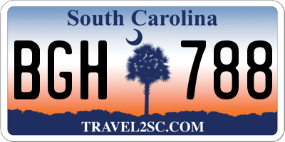 SC license plate BGH788