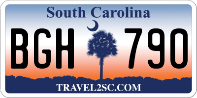 SC license plate BGH790