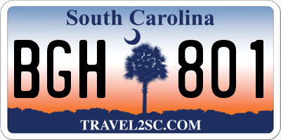 SC license plate BGH801