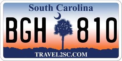 SC license plate BGH810