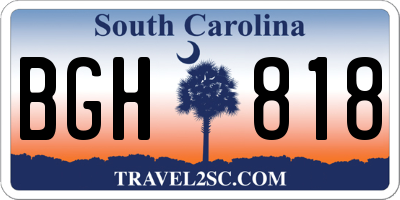SC license plate BGH818