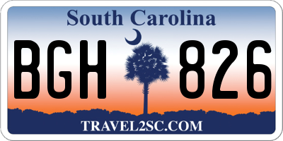 SC license plate BGH826