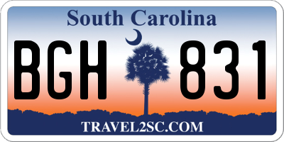SC license plate BGH831