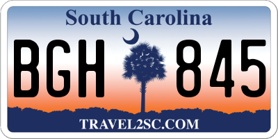 SC license plate BGH845
