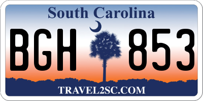 SC license plate BGH853