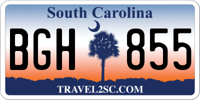 SC license plate BGH855