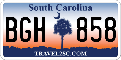 SC license plate BGH858