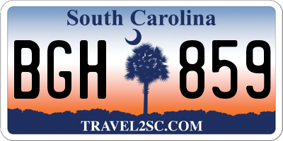 SC license plate BGH859