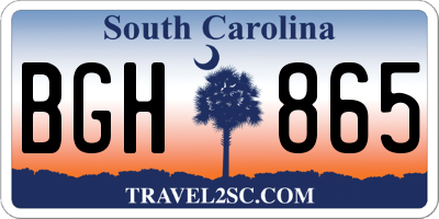 SC license plate BGH865
