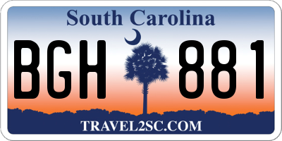 SC license plate BGH881