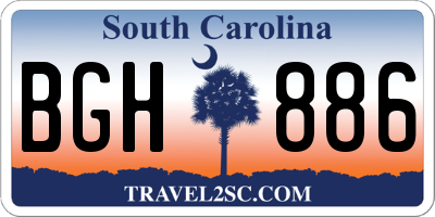 SC license plate BGH886