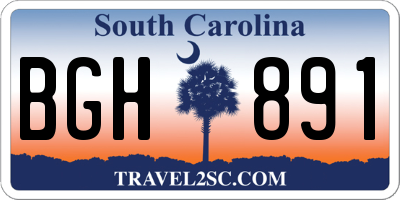 SC license plate BGH891