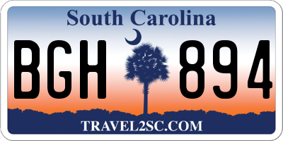 SC license plate BGH894