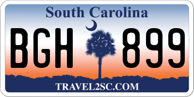 SC license plate BGH899