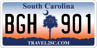 SC license plate BGH901