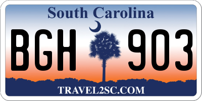 SC license plate BGH903