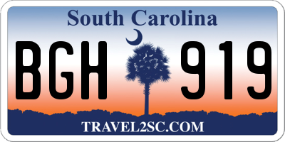 SC license plate BGH919