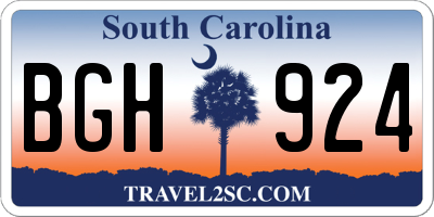 SC license plate BGH924