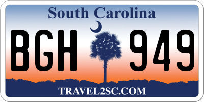SC license plate BGH949
