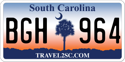 SC license plate BGH964