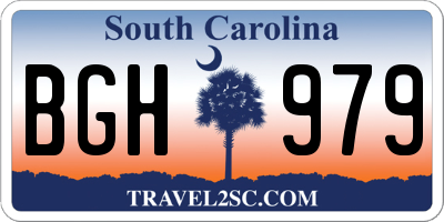 SC license plate BGH979