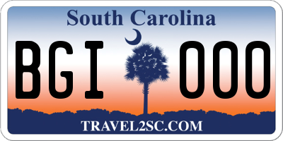 SC license plate BGI000