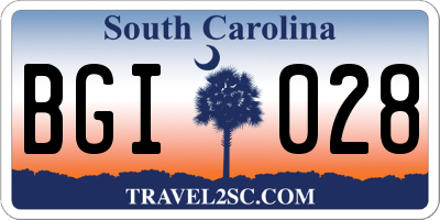 SC license plate BGI028