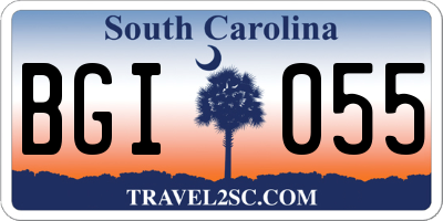 SC license plate BGI055